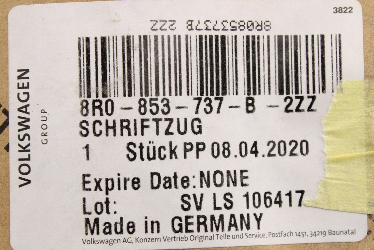 Audi SQ5 2013-on front grille lettering emblem badge 8R0853737B 2ZZ