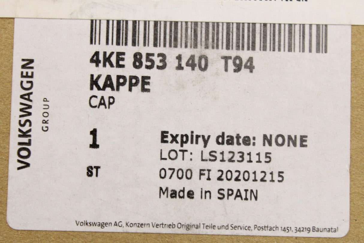 Audi e-tron 2019-on front grille camera cover cap black 4KE853140 T94