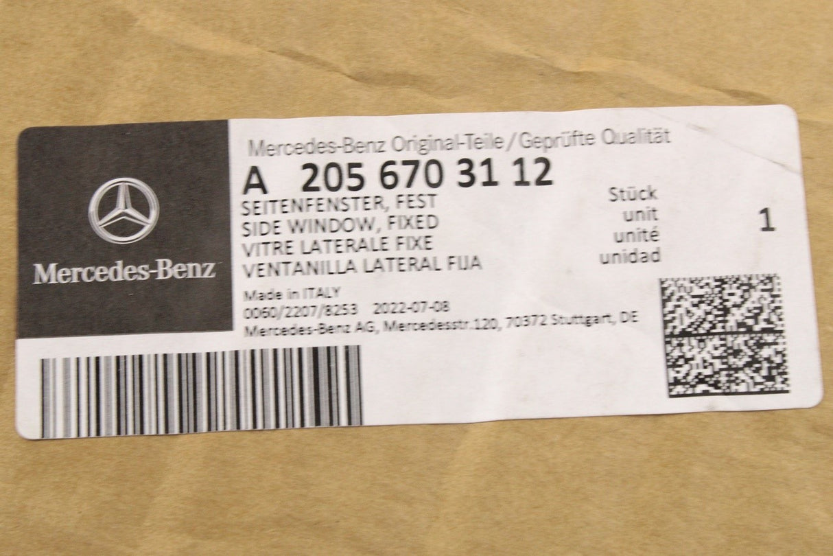 Mercedes-Benz C-Class Coupe rear side window (left) A2056703112
