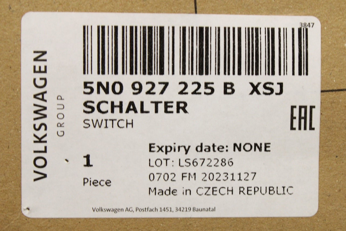 VW Tiguan Sharan SEAT Alhambra 08-23 parking brake switch 5N0927225B XSJ