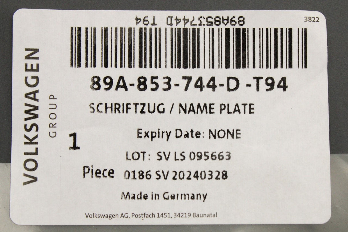 Audi Q4 e-tron 2022-on boot lid badge emblem (45 e-tron) 89A853744D T94