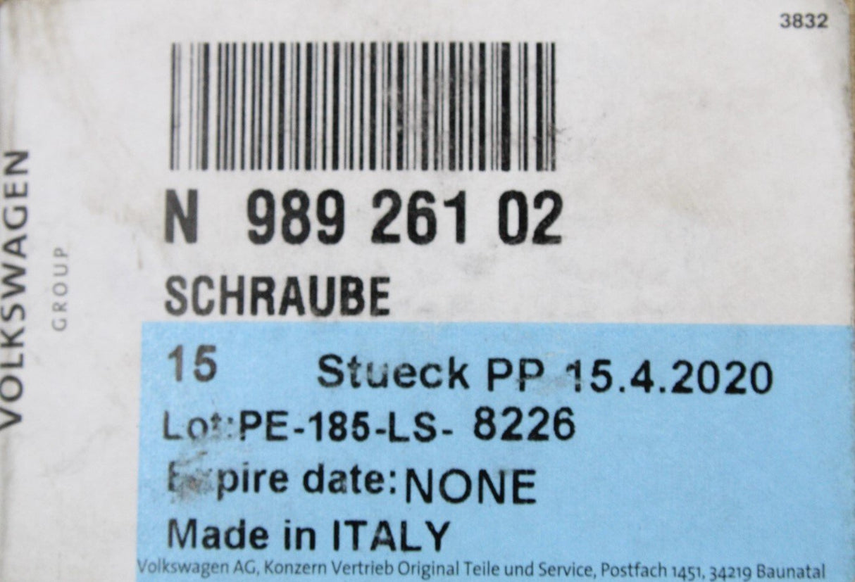 VW Audi Skoda SEAT socket head bolt inner multipoint head N98926102