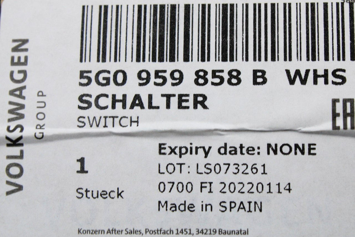 VW Golf MK7 electric window switch (2 door) 5G0959858B WHS
