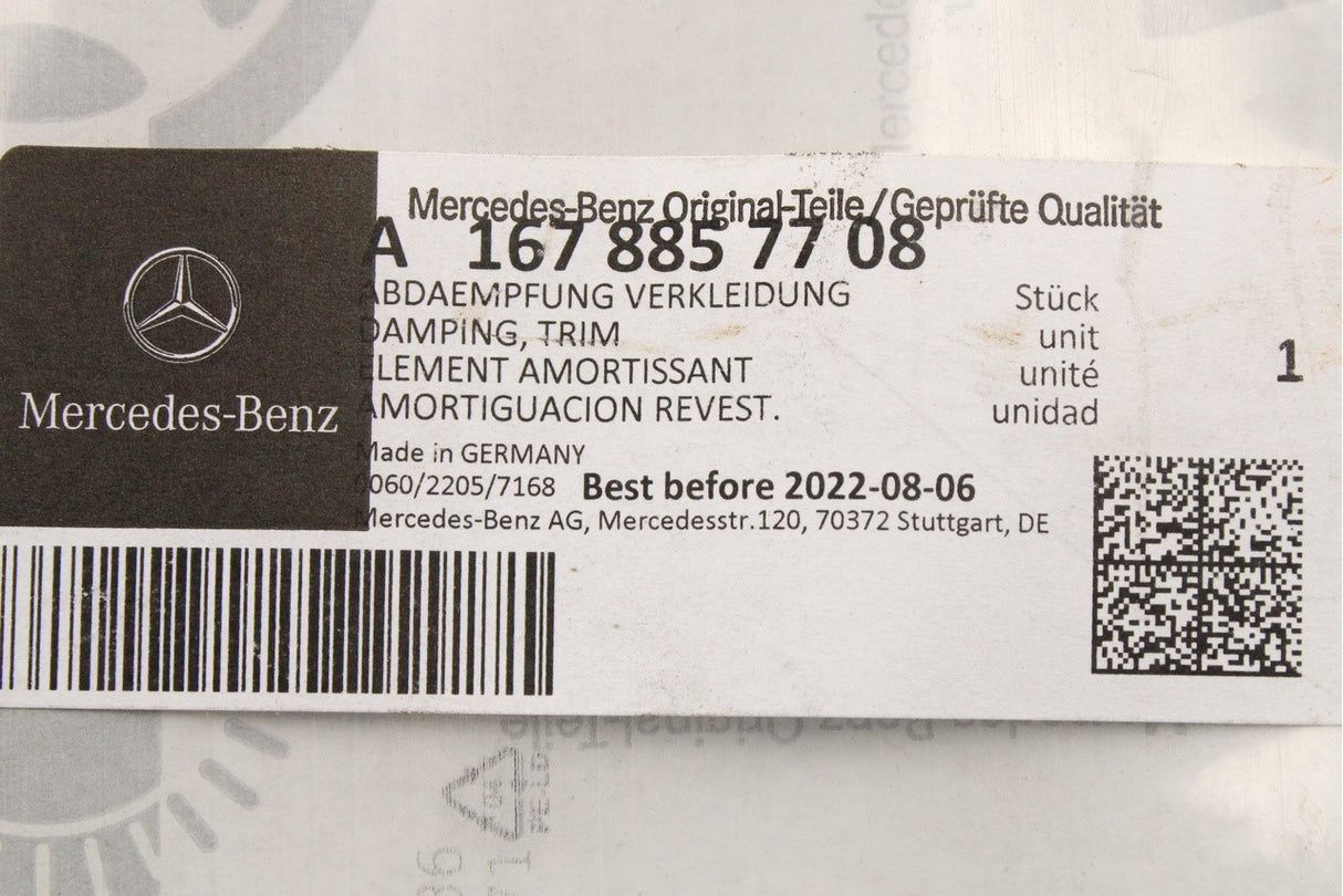Mercedes-Benz GLE W167 sound deadening (rear left) A1678857708