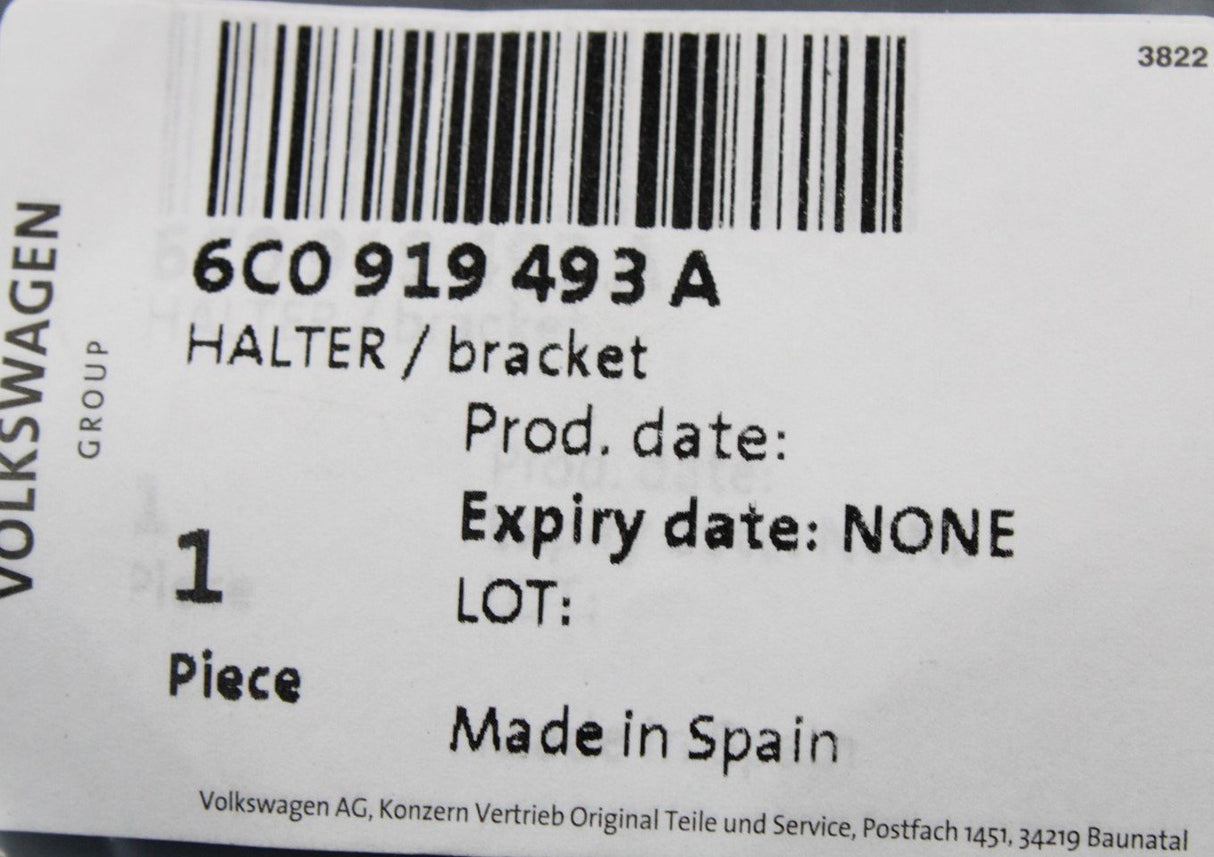 VW Polo 6C 2015-2018 parking sensor bracket (front centre) 6C0919493A