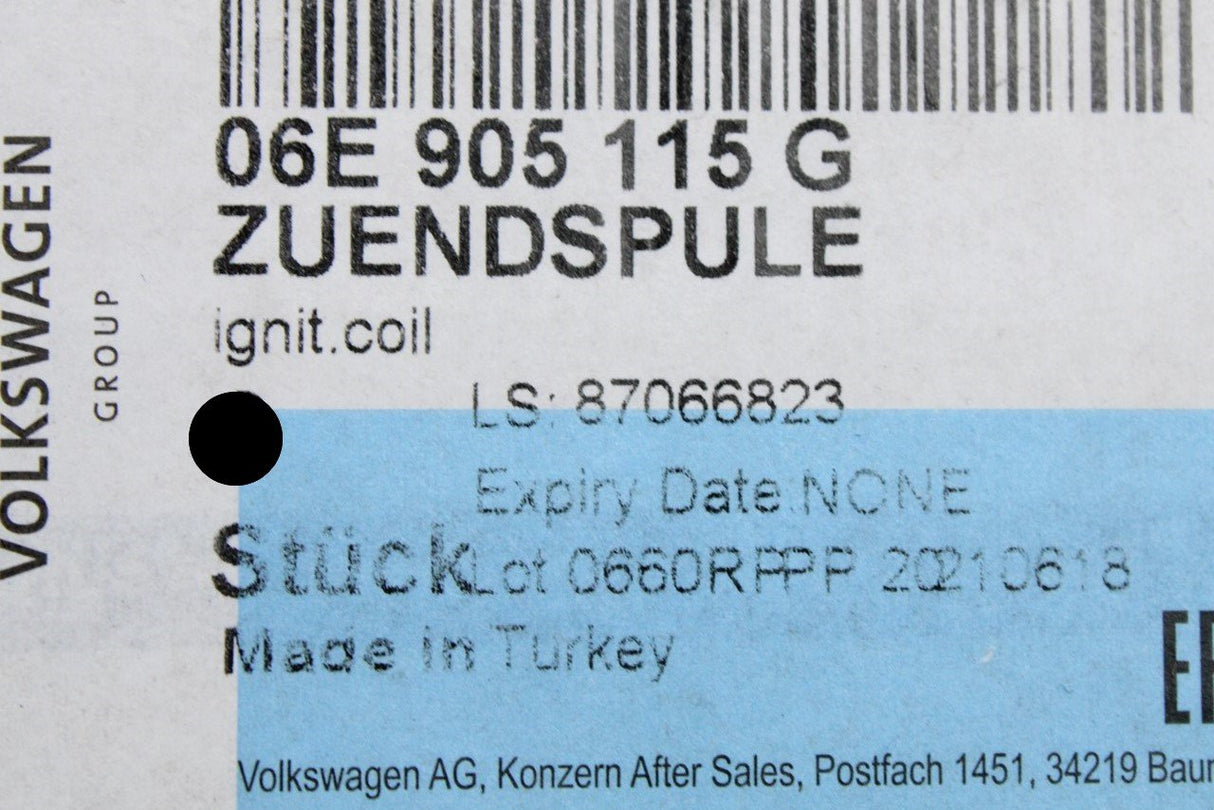 VW Audi ignition coil pack 3.0 4.2 5.2 (x1) 06E905115G