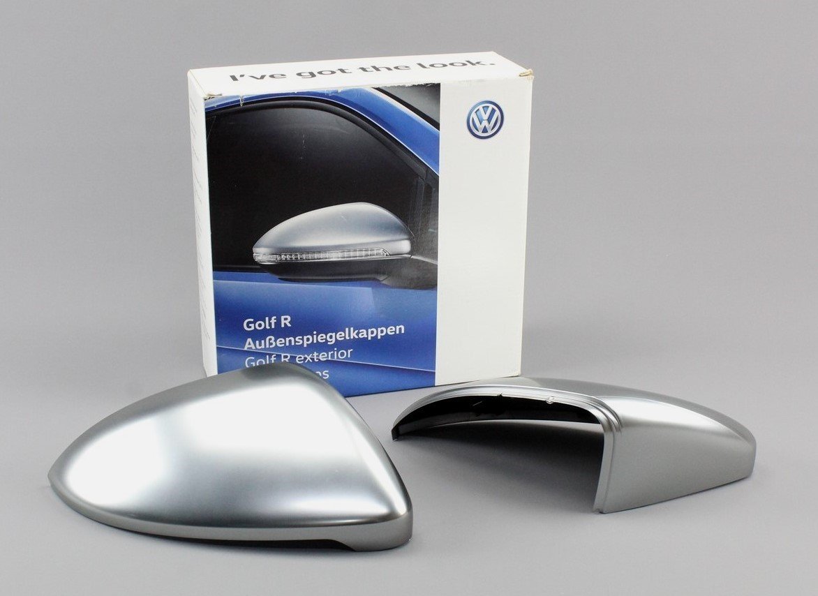 VW Golf MK7 MK7.5 R Style wing mirror cap set matt chrome 5G0072530