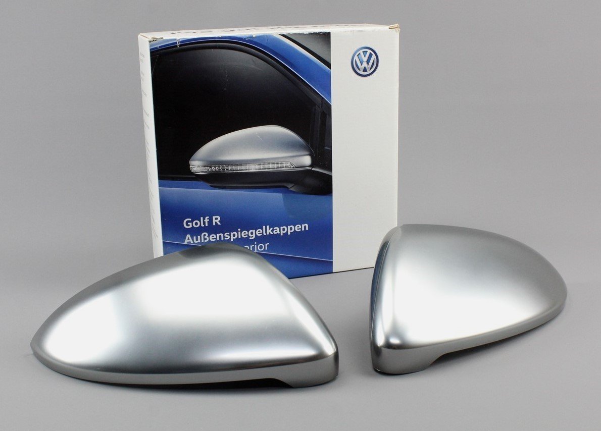 VW Golf MK7 MK7.5 R Style wing mirror cap set matt chrome 5G0072530