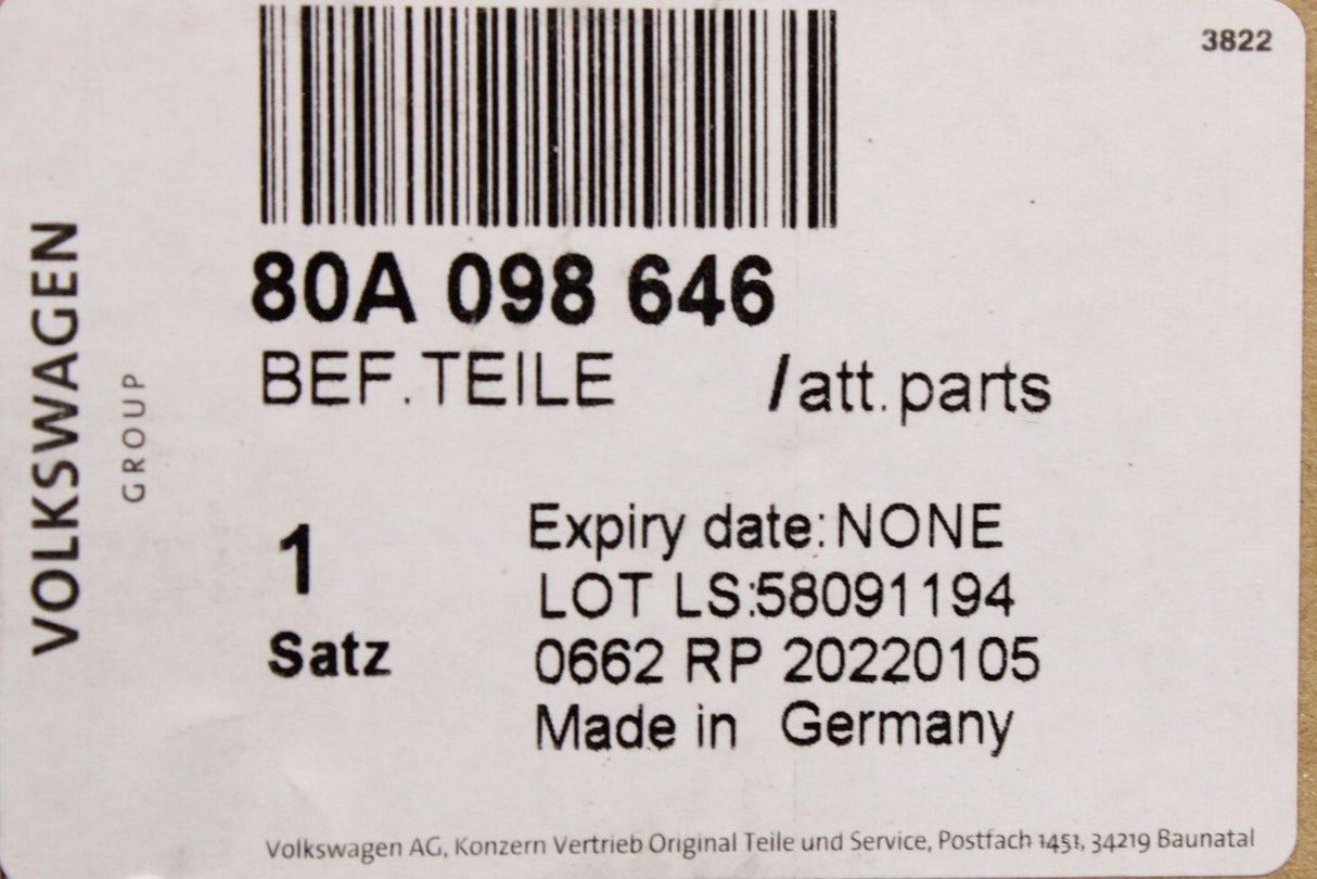 Audi Q5 SQ5 2017-on undertray protection fitting screw kit 80A098646