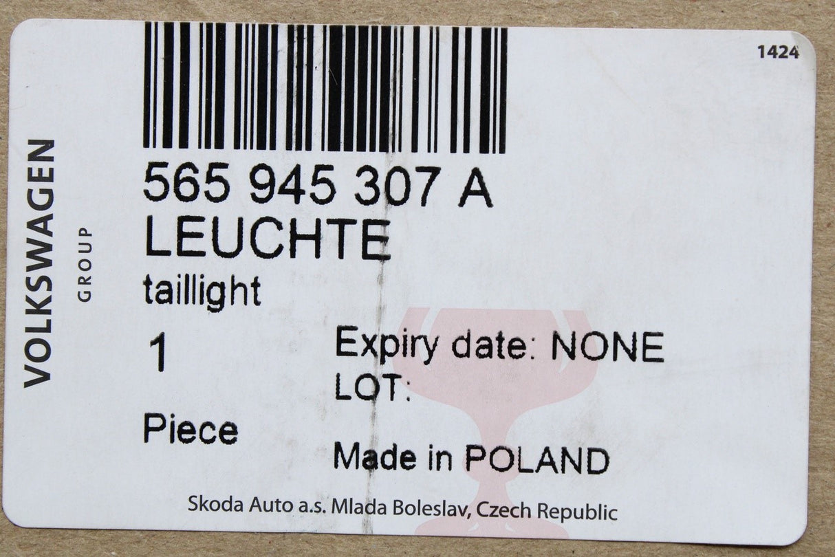 Skoda Kodiaq 2017-on LED tail light (inner left) 565945307A