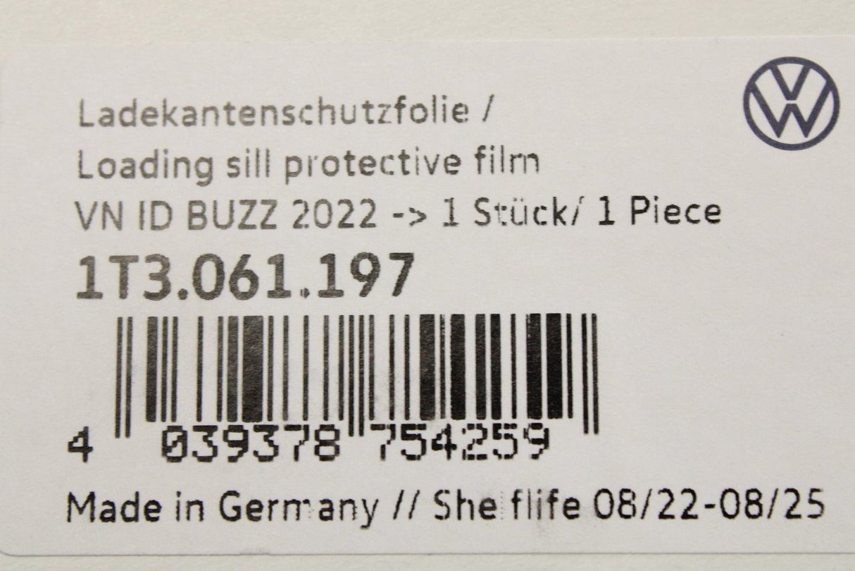 VW ID.Buzz 2022-on bumper protection film (rear) 1T3061197