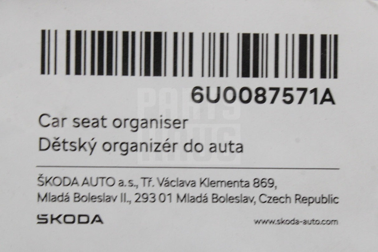 Skoda accessory kids car seat organiser 6U0087571A