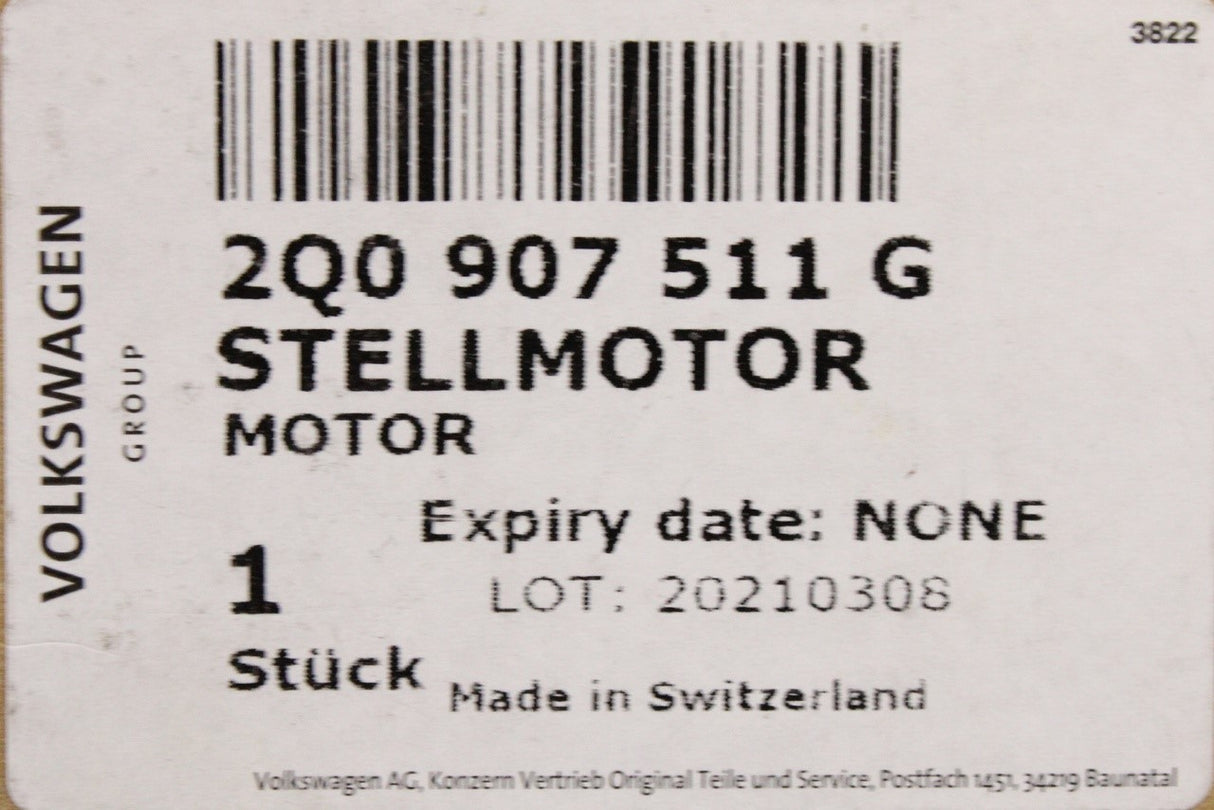 VW Audi Skoda SEAT heater defroster flap servomotor 2Q0907511G