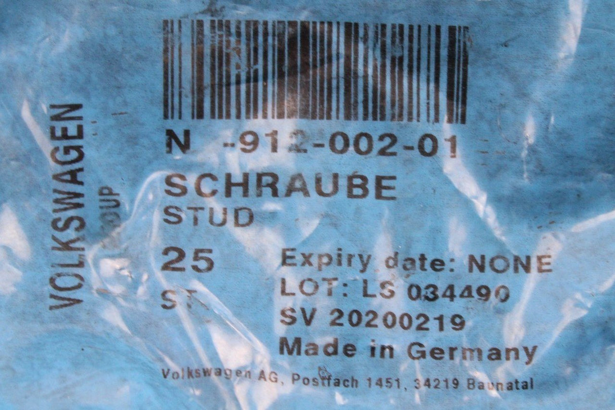 VW Audi Skoda SEAT Threaded pin bolt M8x32 N91200201