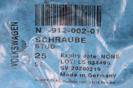 VW Audi Skoda SEAT Threaded pin bolt M8x32 N91200201