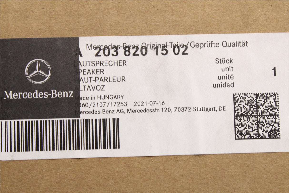 Mercedes-Benz C Class W203 door speaker A2038201502