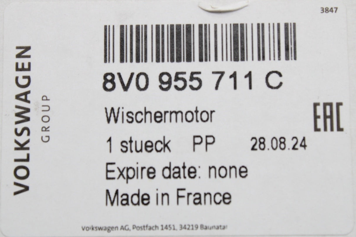 Audi A3 S3 RS3 2020-on Q4 e-tron 2022-on rear wiper motor 8V0955711C