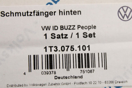 VW ID.Buzz 2022-on accessory mud flaps (rear) 1T3075101