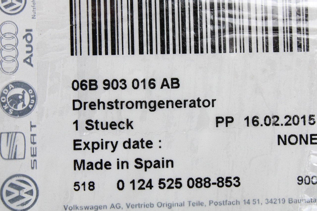 VW Audi Skoda SEAT 1.8 2.0 TSI TFSI Bosch alternator (140A) 06B903016AB