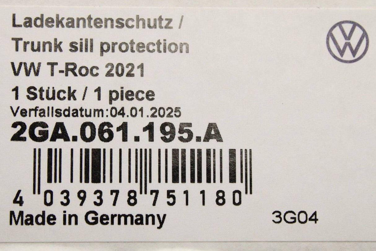 VW T-Roc 2018-on boot load edge protection 2GA061195A