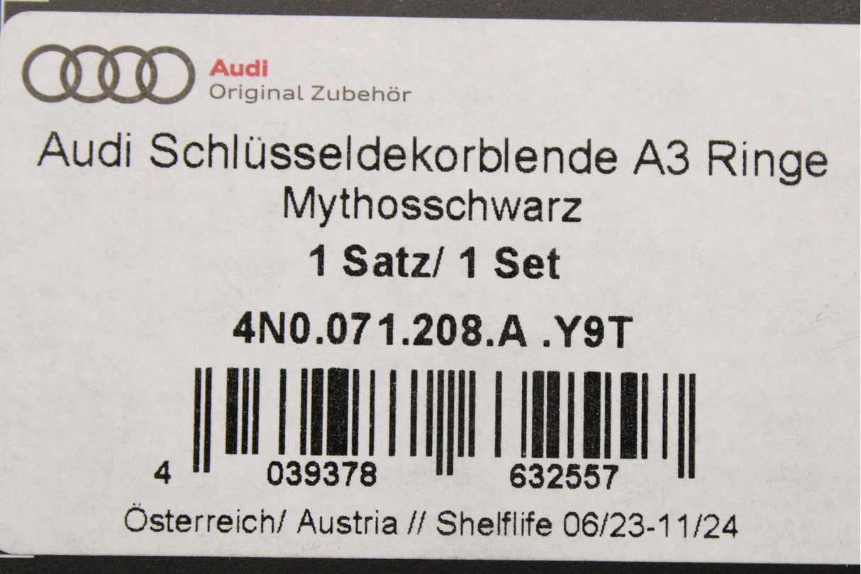 Audi A3 A6 A7 A8 Q7 Q8 e-Tron RS3 RS6 18-on key fob cover 4N0071208A Y9T