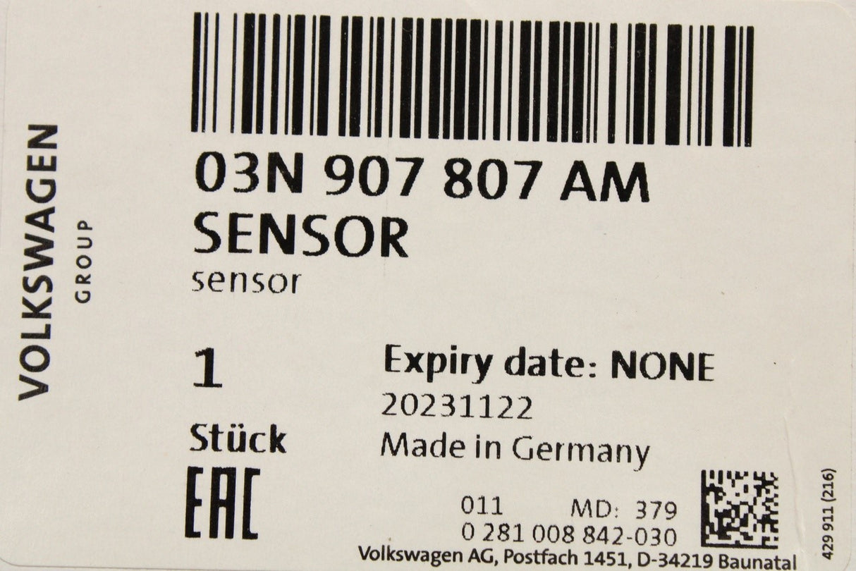 VW Tiguan Skoda Kodaiq 2016-2024 LHD NOx sensor (2.0 TDI) 03N907807AM