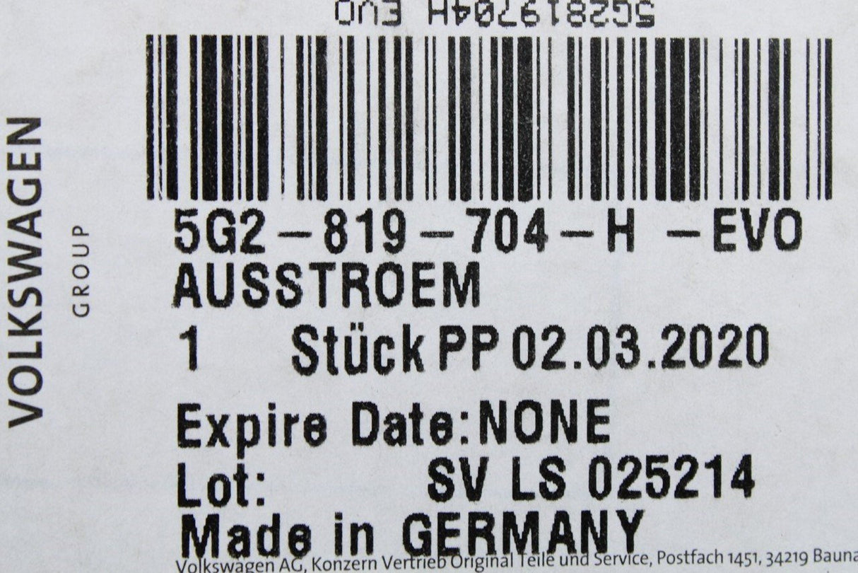 VW Golf MK7 MK7.5 13-20 dash air vent polar night (right) 5G2819704H EVO