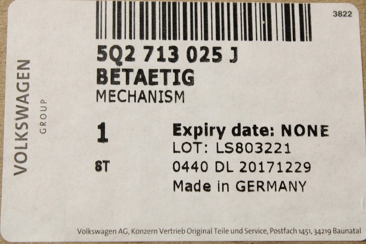 VW Golf MK7 Skoda SEAT 2013-2017 RHD DQ200 selector mechanism 5Q2713025J