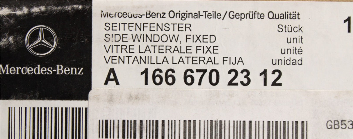 Mercedes-Benz GLE W166 11-19 rear left quarter panel window A1666702312
