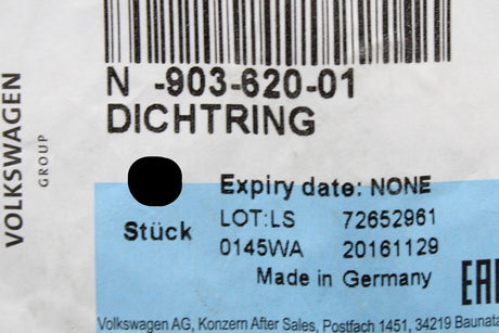 VW Audi Skoda SEAT O-ring seal 14x2mm (x1) N90362001