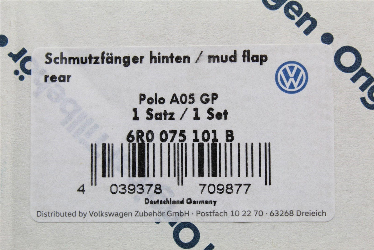 VW Polo 6R 2010-14 Rear short accessory mud flaps set 6R0075106