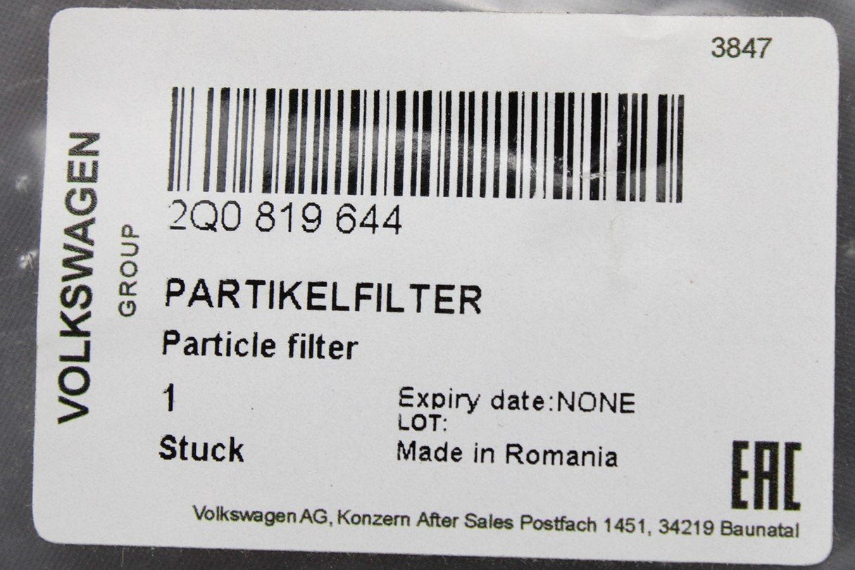 VW Polo T-Cross Audi A1 SEAT Ibiza Arona cabin pollen filter 2Q0819644