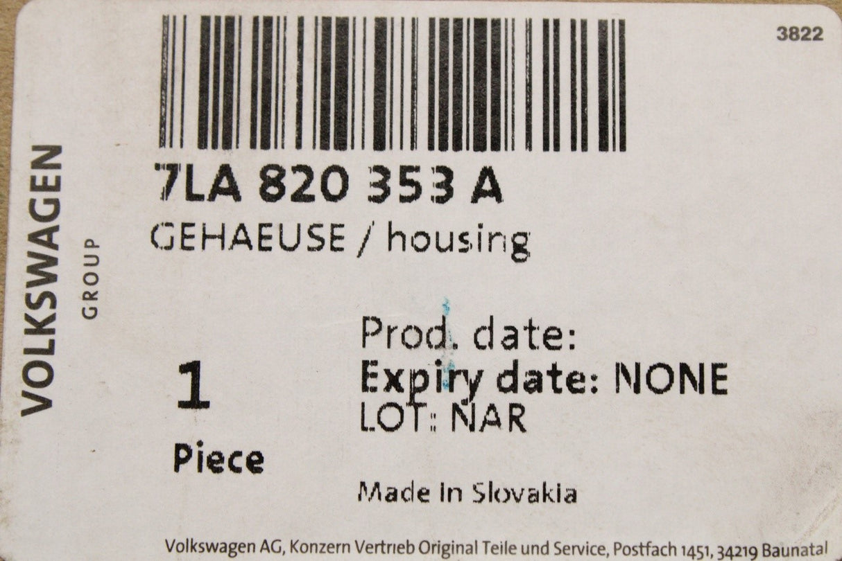 VW Transporter Cali T6.1 2020- Air distribution housing (RHD) 7LA820353A