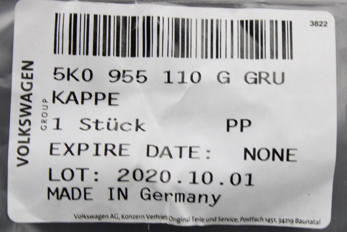 VW Golf R MK6 09-13 headlight washer jet cover (right) 5K0955110G GRU