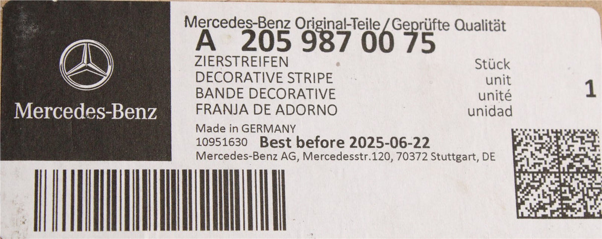 Mercedes-Benz C63S Edition1 2015-20 decorative stripe decals A2059870075