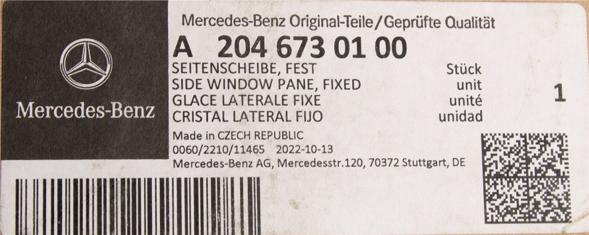 Mercedes-Benz C-Class Estate W204 rear side window (left) A2046730100
