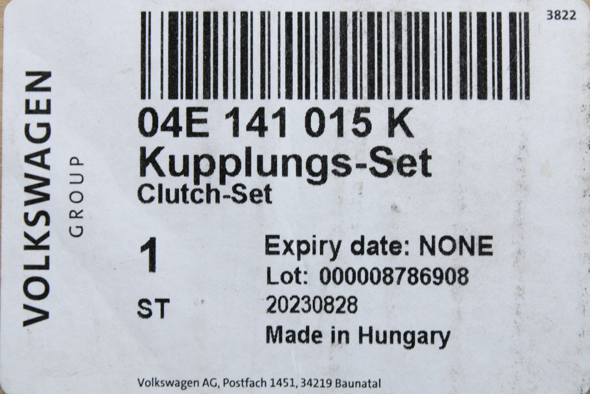 VW Golf Audi A3 Q2 SEAT Skoda 1.4 TSI clutch & pressure plate 04E141015K