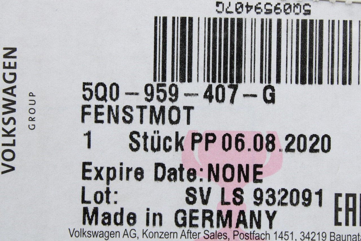 VW Audi Skoda SEAT window regulator motor 5Q0959407G