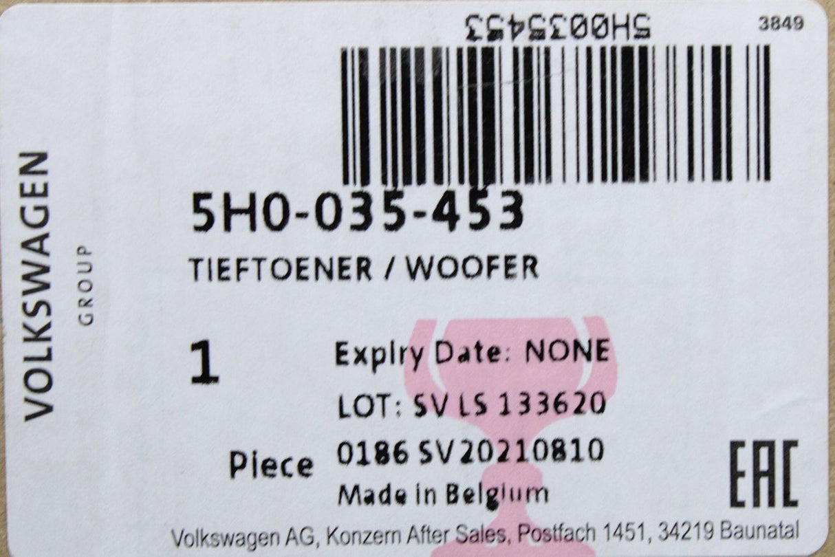 VW Golf MK8 2020-on bass loud speaker (front) 5H0035453