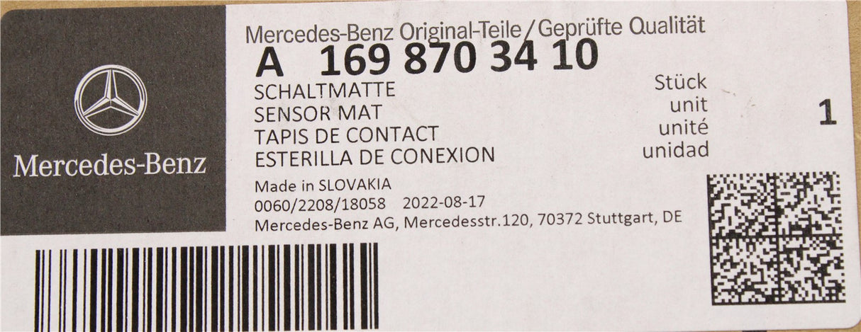 Mercedes-Benz A-Class seat occupancy sensor mat (front left) A1698703410