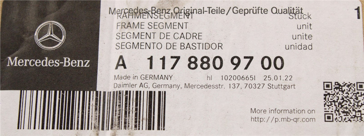 Mercedes-Benz CLA 117 2013-15 front radiator grille frame A1178809700