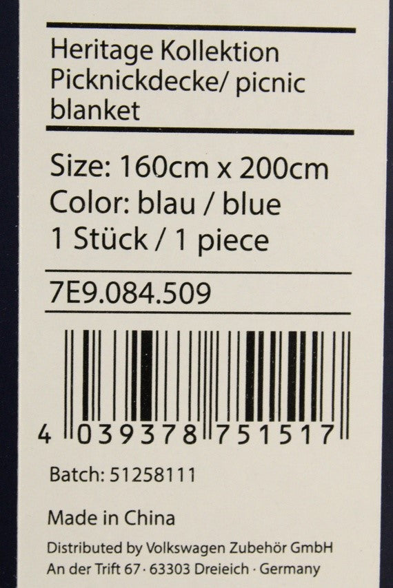 VW T1 heritage camper picnic blanket (160cm x 200cm) 7E9084509