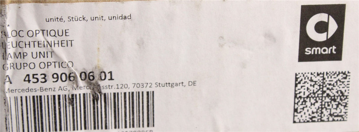 Smart ForFour 453 2014-19 halogen headlight (left) A4539060601