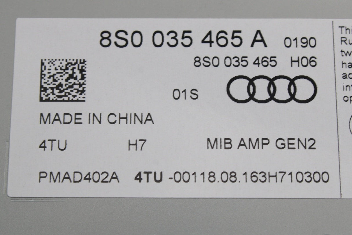 Audi TT TTS 2015-2024 Harman Kardon amplifier 8S0035465A
