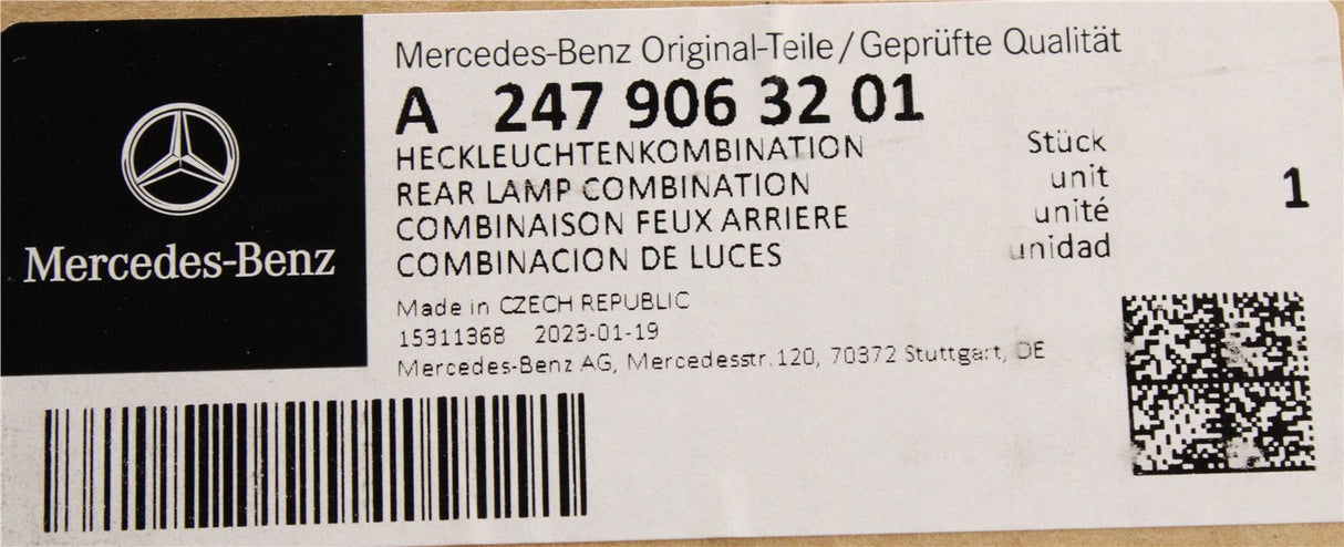 Mercedes-Benz GLA W247 rear tail light (right) A2479063201
