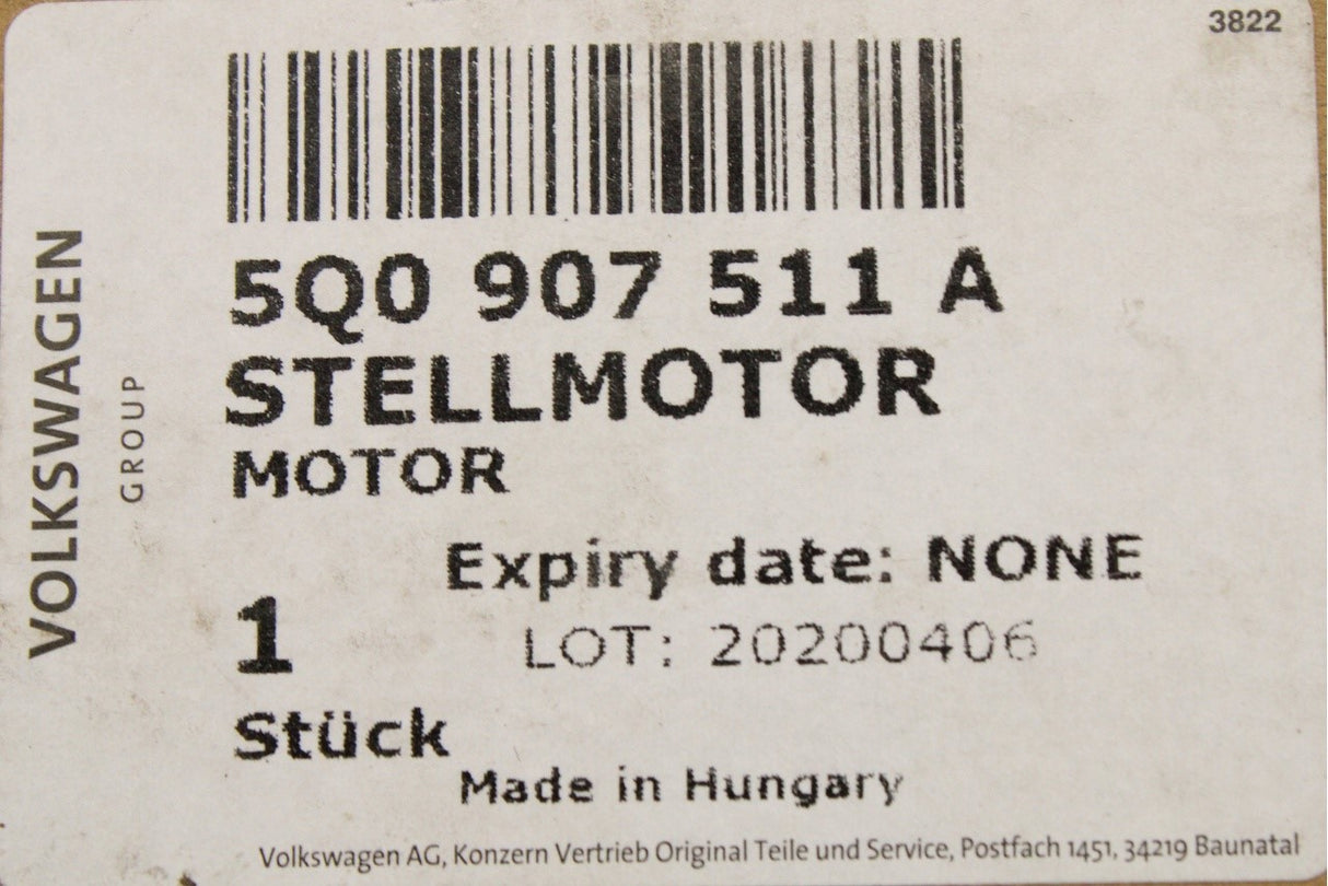 VW Golf MK7 Passat Audi A3 Leon Skoda heater position motor 5Q0907511A