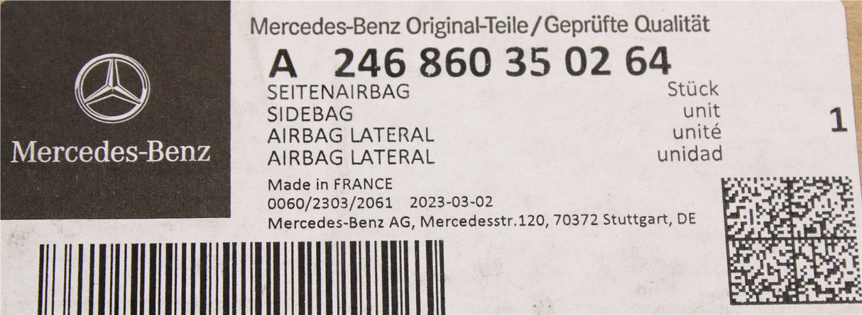 Mercedes-Benz GLA front seat side airbag (left) A246860350264