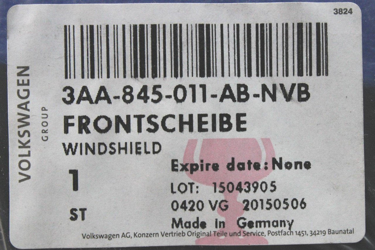 VW Passat B7 2011-15 windscreen glass 3AA845011AB NVB
