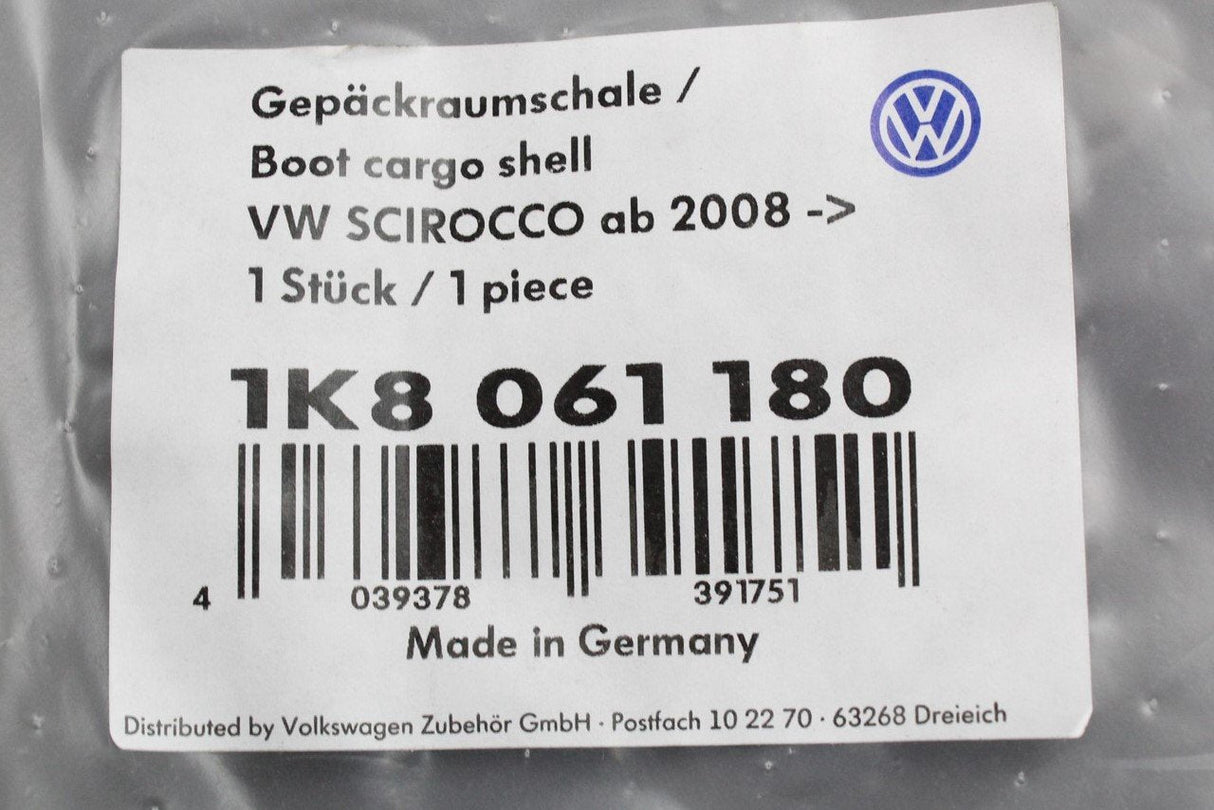 VW Scirocco 2009-2018 semi rigid boot load liner mat 1K8061180