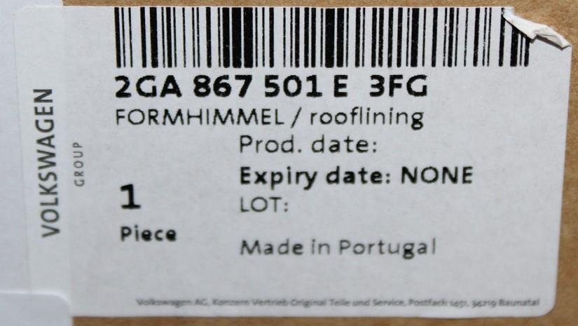 VW T-Roc 2018-on roof liner headlining (titan black) 2GA867501E 3FG